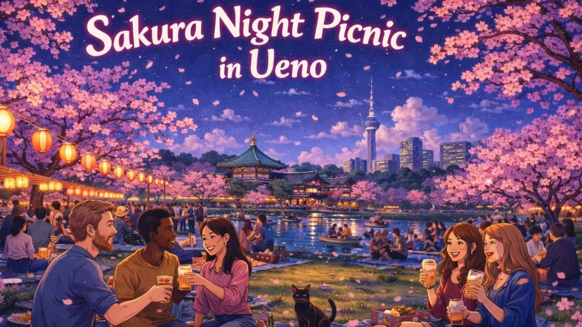 🌸 Sakura Night Picnic in Ueno 🌸 Tokyo’s #1 Picnic Spot!