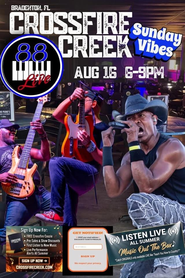 88 Piano Live | Crossfire Creek Show "Listen LIVE all SUMMER Series"