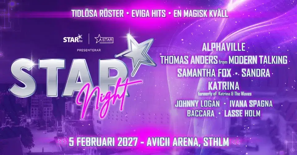 STAR NIGHT 2027 - Sveriges största 80-talshyllning någonsin!