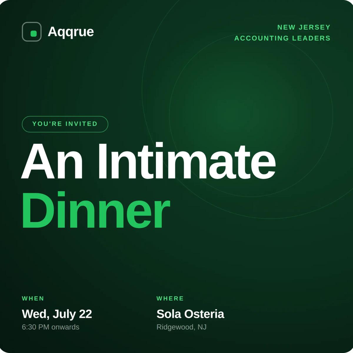 Aqqrue x NJ CPAs: An Intimate Dinner