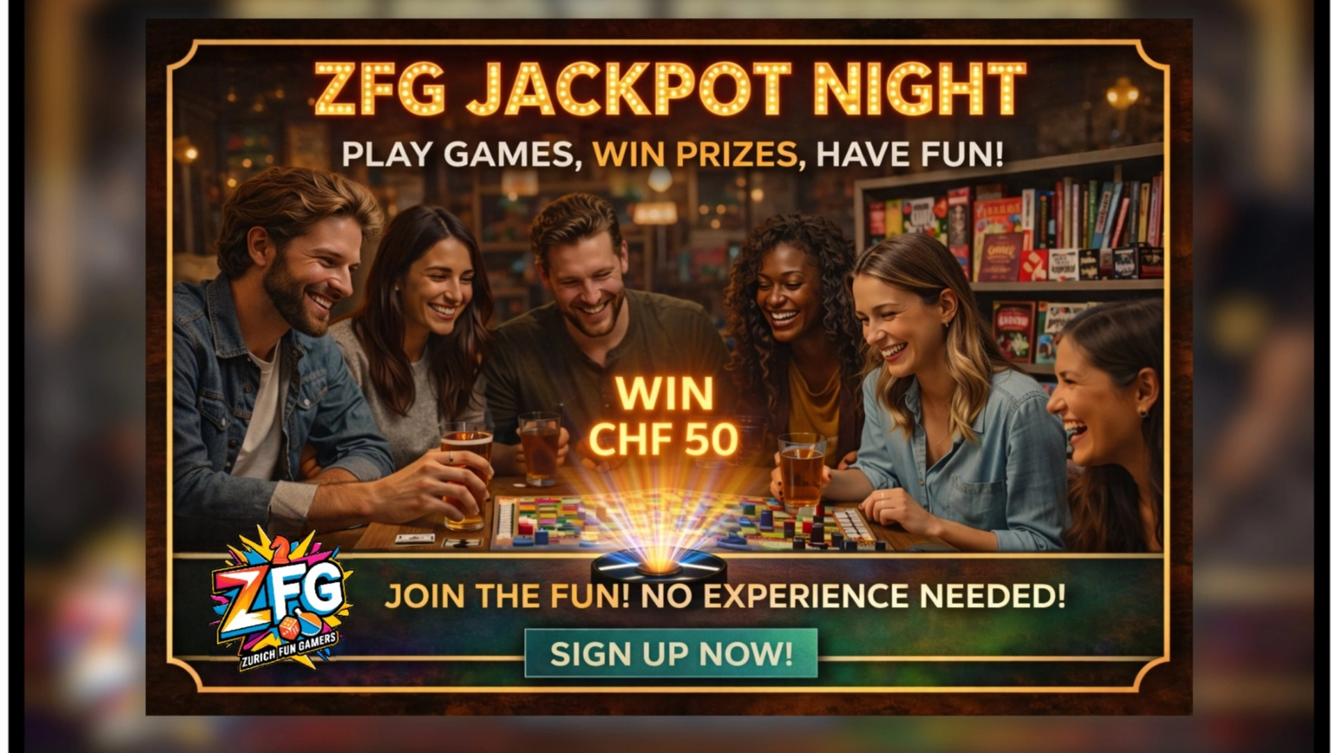 đ° ZFG Jackpot Night: Play BoardGames, Win CHF 50!đ