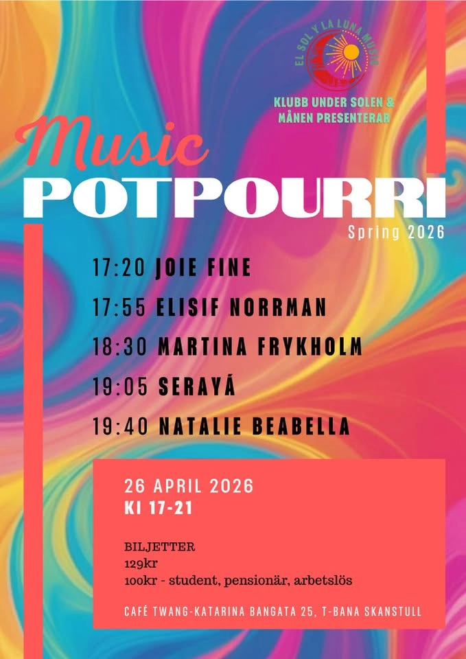 Klubb Under Solen & Månen presents:Music Potpourri-Spring 2026