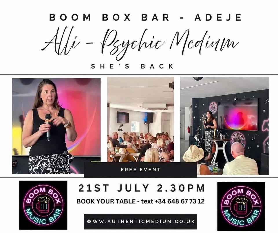 CLAIRVOYANT ALLI FOR AFTERNOON READINGS (FREE EVENT) BOOKINGS ONLY SO PLEASE RESERVE YOUR TABLE NOW