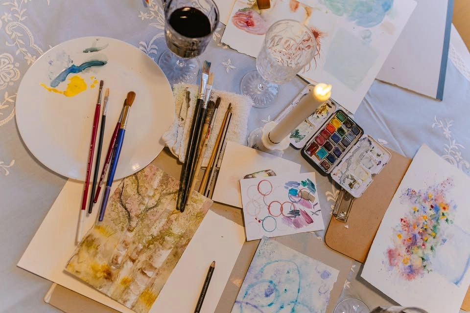 Sip & Paint på Dahlbergs café i Gamla Linköping