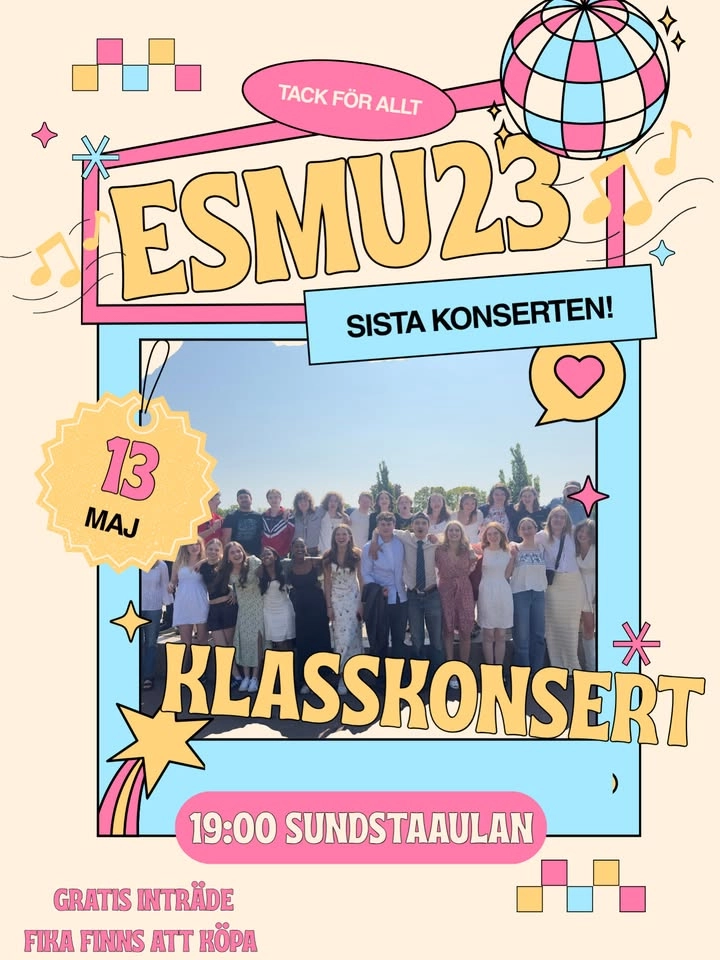 Tack för allt! ESMU23 - sista konserten tillsammans med klassen.