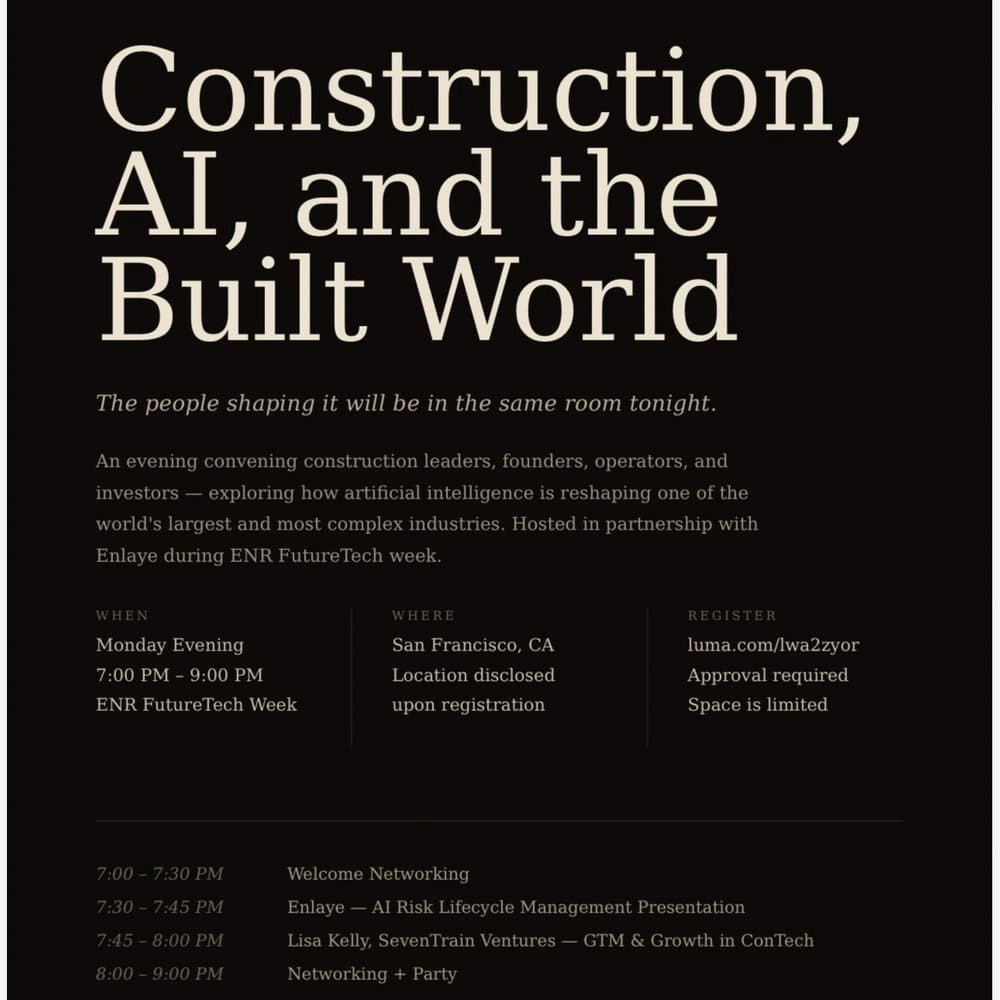 Construction AI Networking Night | ENR FutureTech ๐๏ธ๐ค๐ธ
