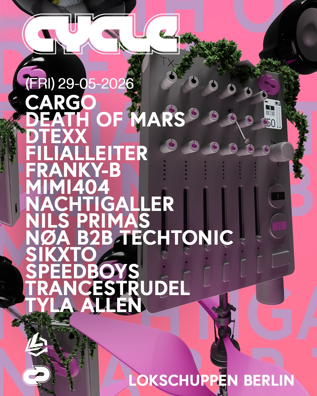 CYCLE(OUTDOOR + INDOOR) pres. Franky-B, Nachtigaller, Cargo, SPEEDBOYS & Trancestrudel