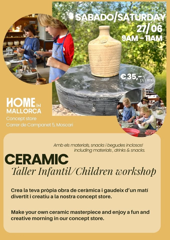 Kids Ceramic Workshop at Home in Mallorca - Concept store!