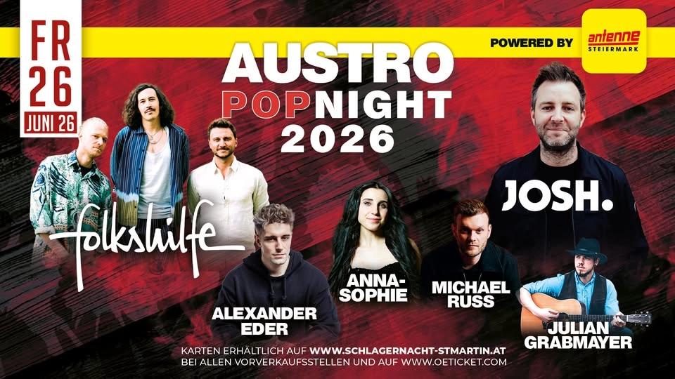 AUSTROPOP NIGHT 2026 | 26.06.2026 | St. Martin im Sulmtal