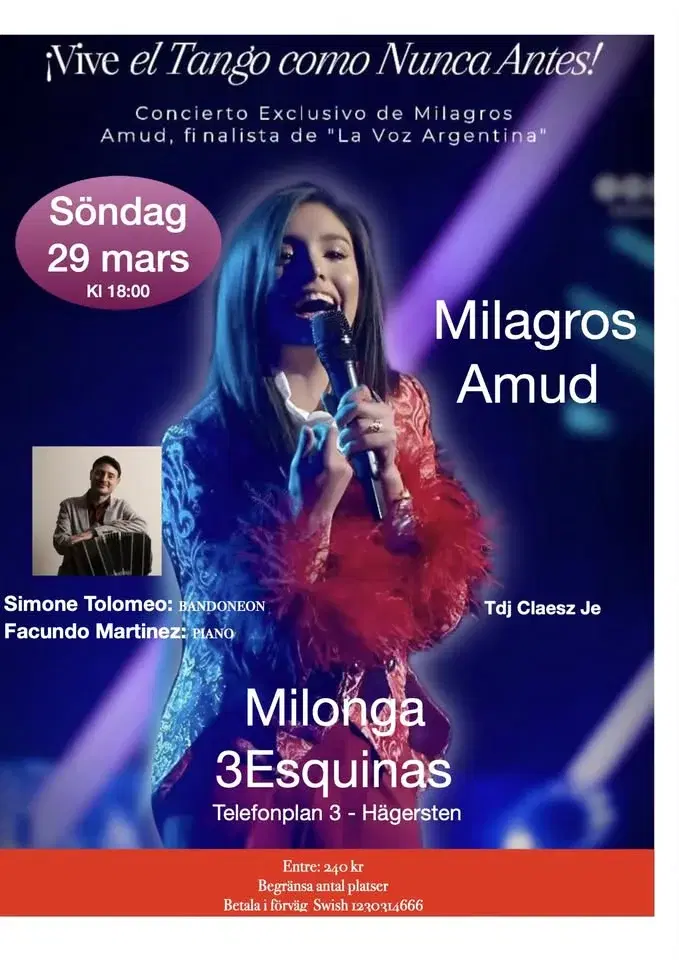 Gran Milonga med levande musik - Milagros Amud - Facundo Martinez - Simone Tolomeo
