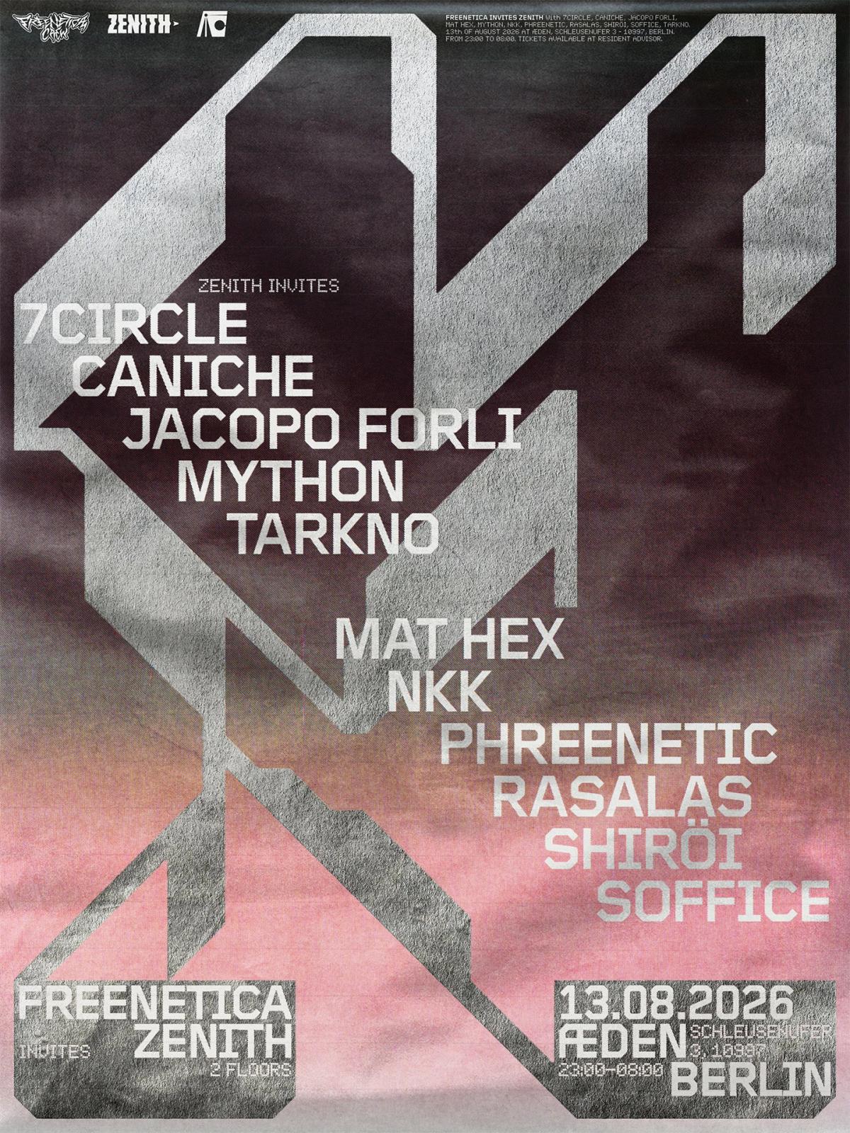 FREENETICA CREW at ÆDEN with Tarkno - 7CIRCLE - Caniche - Mython