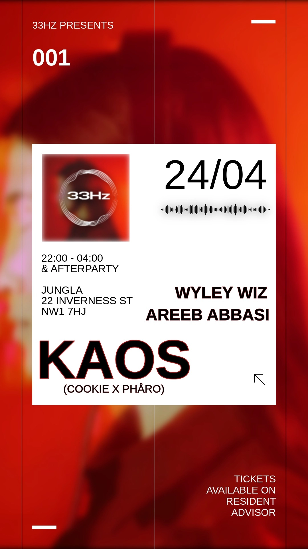 33Hz: 001 with KAOS, Minimal Tech All Night Long