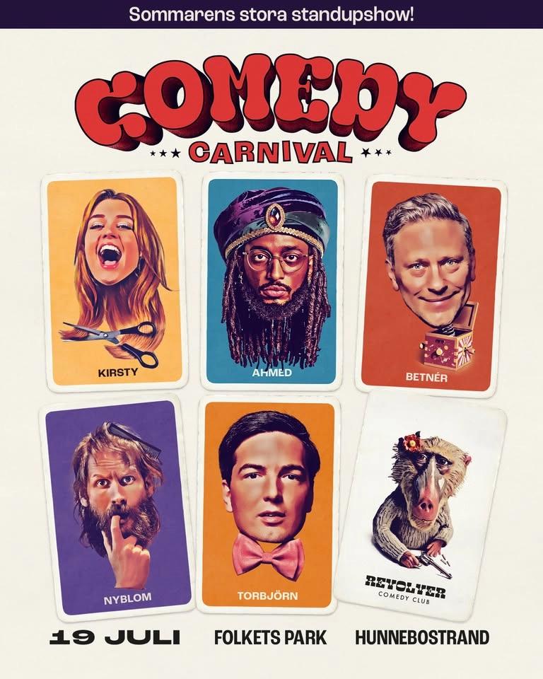 Comedy Carnival: Sommarens stora standupshow! • 19/7 • Hunnebostrand