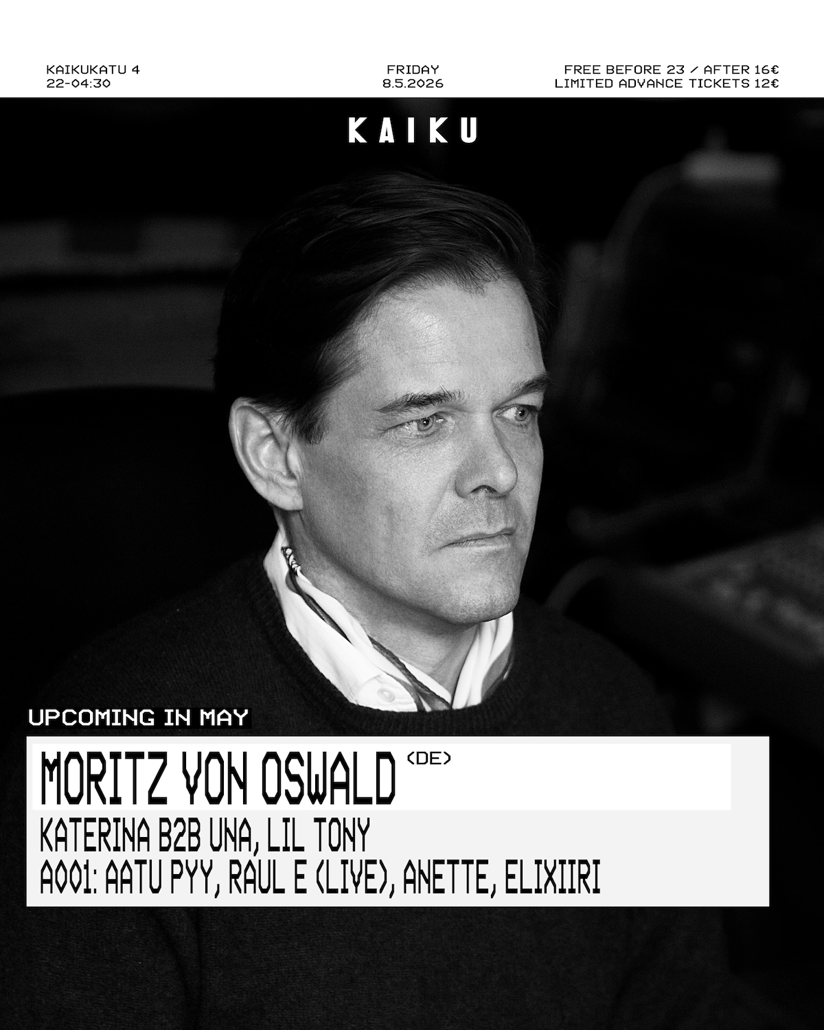 Kaiku presents: Moritz von Oswald (DE)