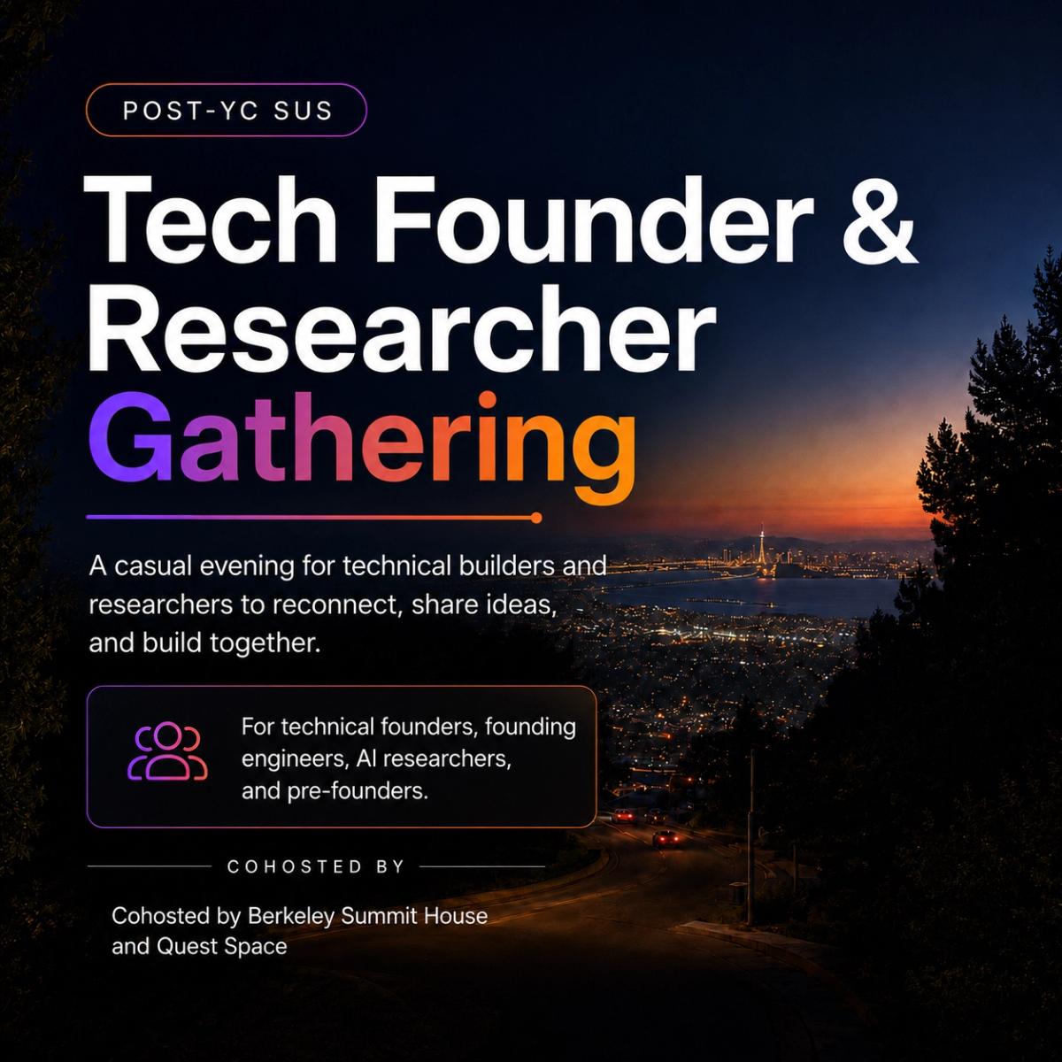 Post YC SUS Tech Founder & Researcher Happy Hour at Berkeley Summit House