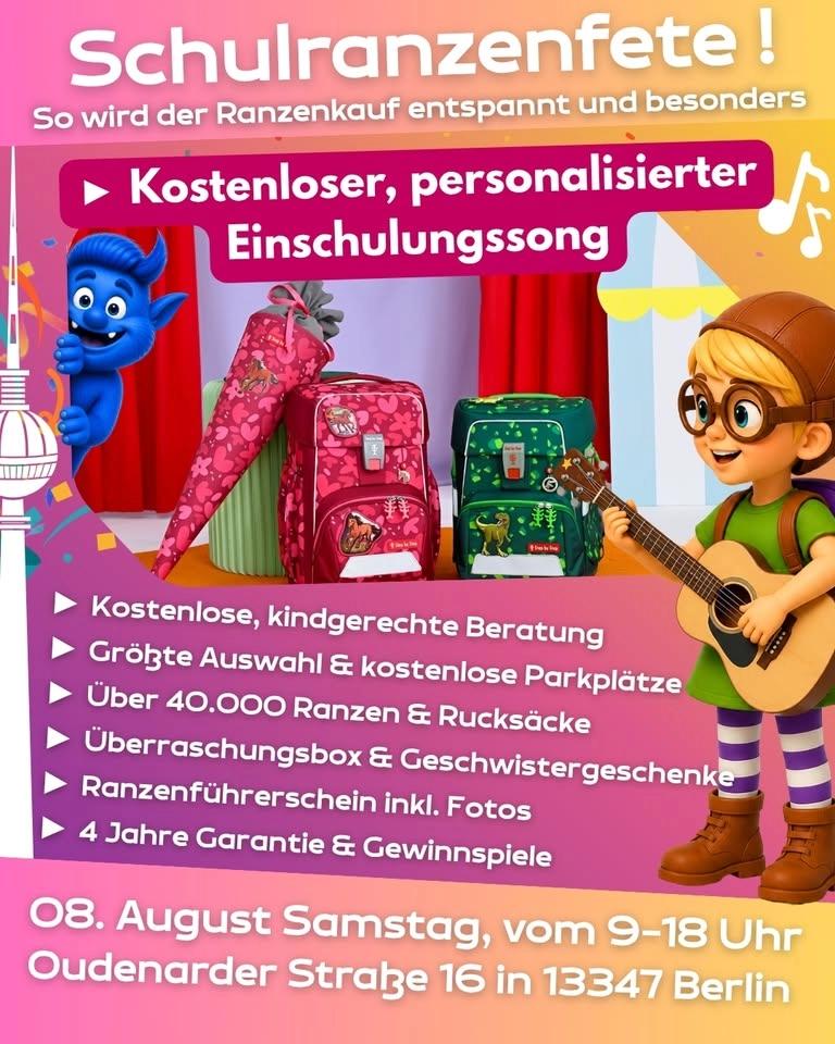 Größte Ranzenfete in Berlin 🎈 Samstag, 08. August | 9–18 Uhr bei der Ranzenfee in Berlin-Wedding ✨