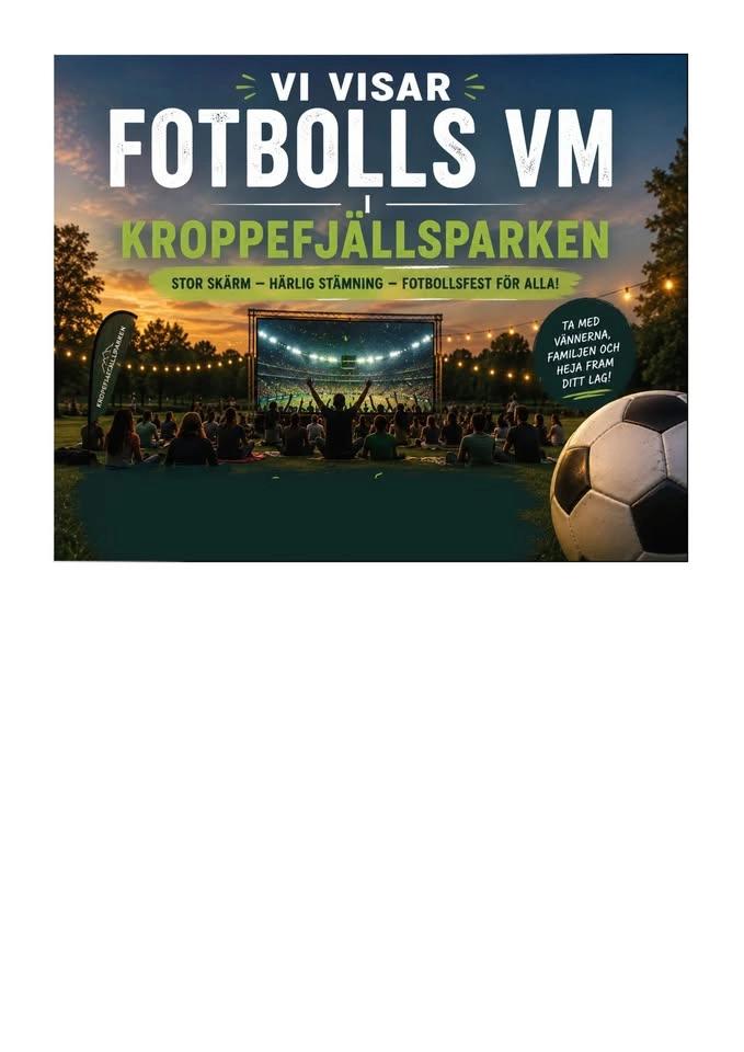 FOTBOLLS - VM på storbild i Kroppefjällsparken
