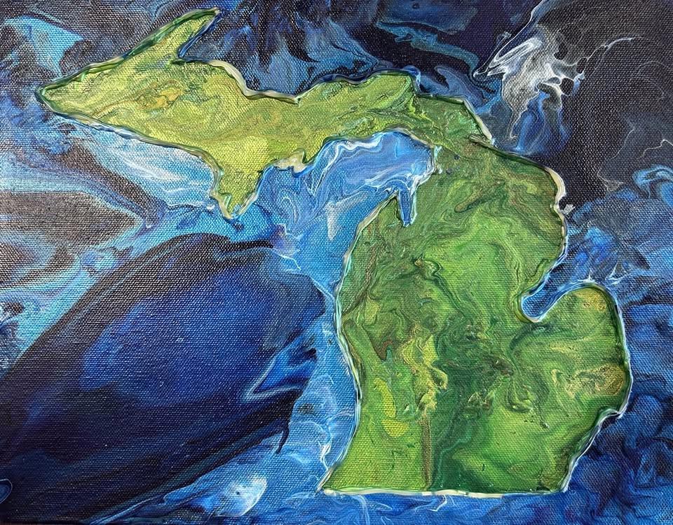 Mitten Magic: Fluid Art Night Create Your Own Michigan-Inspired Masterpiece