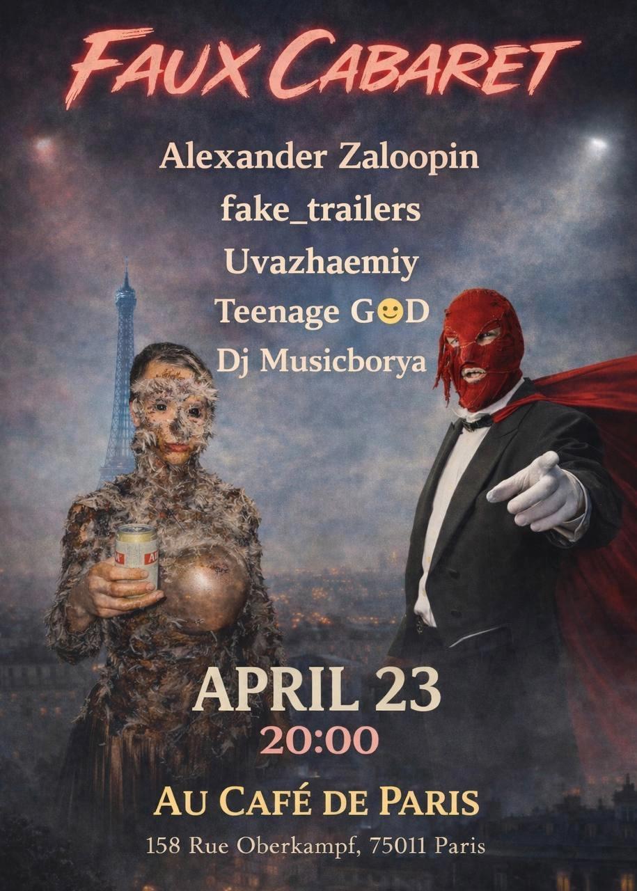 Faux Cabaret: Alexander Zaloopin, fake_trailers, Uvazhaemiy, Teenage God, DJ Musicborya