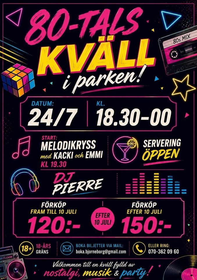 80-tals kväll i Björneborgsparken!