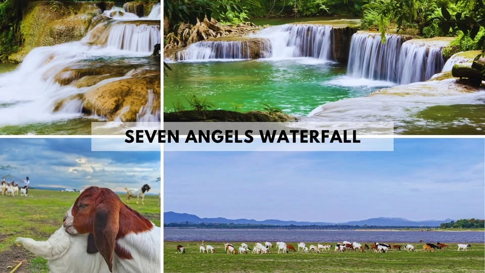 Seven Angles Waterfall, Greenland and Temple on the Clift