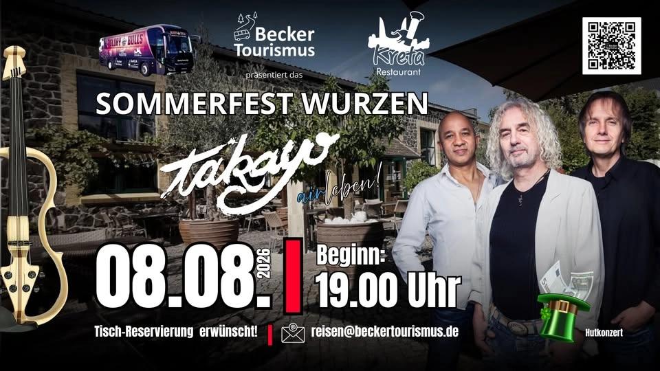 TAKAYO erleben! SOMMERFEST WURZEN im Restaurant KRETA präsentiert von Becker Tourismus