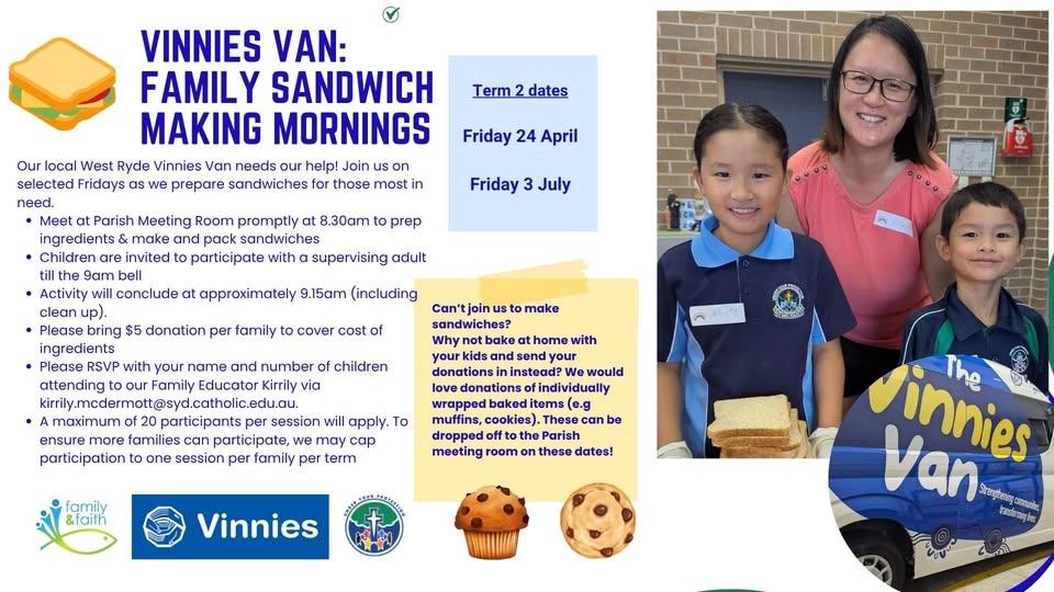 Vinnies Van: Family Sandwich making mornings