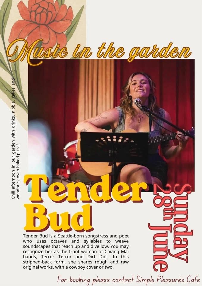 Music in the garden with Rosalie Tender Bud
