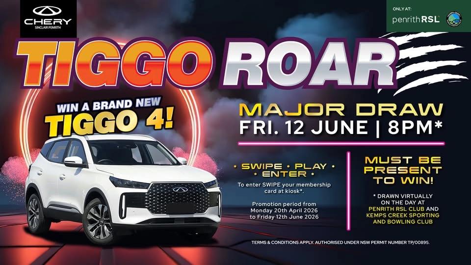 Win A Chery Tiggo - Penrith RSL