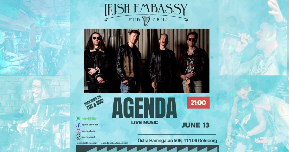 Agenda - live på Irish Embassy - Göteborg