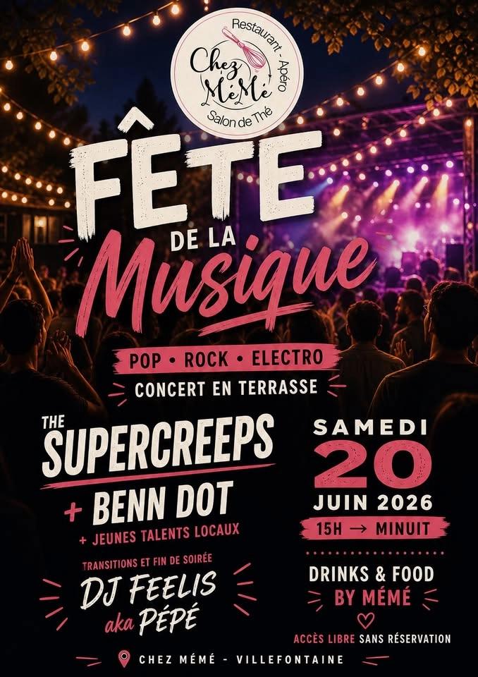 Fête de la musique 2026 sur la terrasse de MéMé
