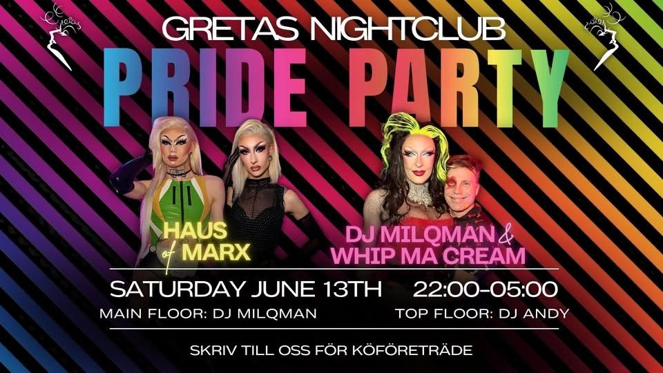 🌈🏳️🌈🎉 PRIDE PARTY @ GRETAS NIGHTCLUB 🎉🏳️🌈🌈