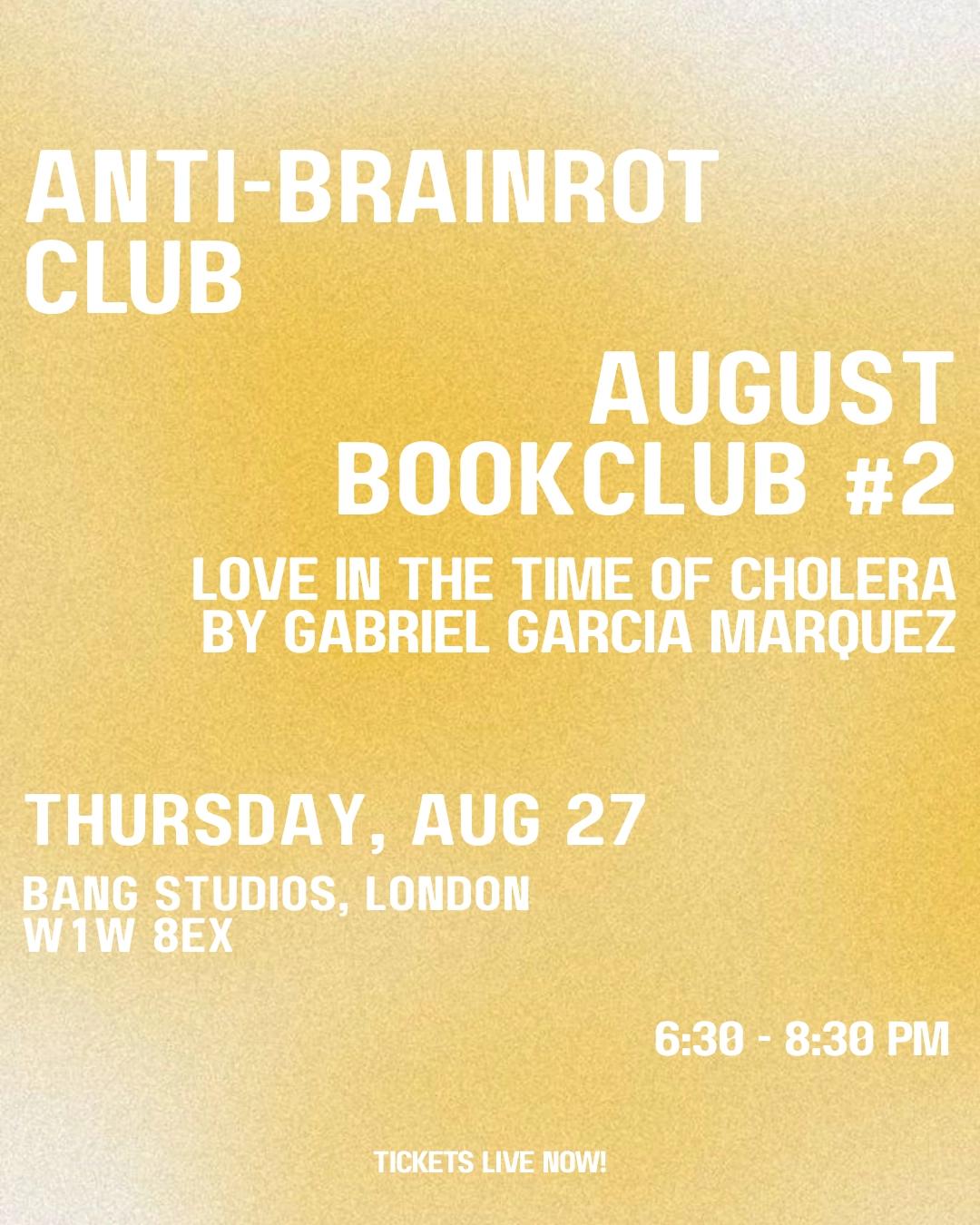 ABRC BOOKCLUB: LOVE IN THE TIME OF CHOLERA