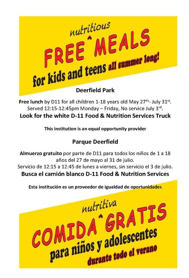FREE Summer Lunch's at Deerfield Hills Community Center