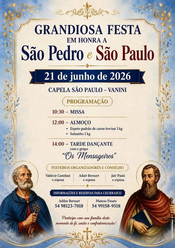 Festa de São Pedro e São Paulo – Capela São Paulo, Vanini