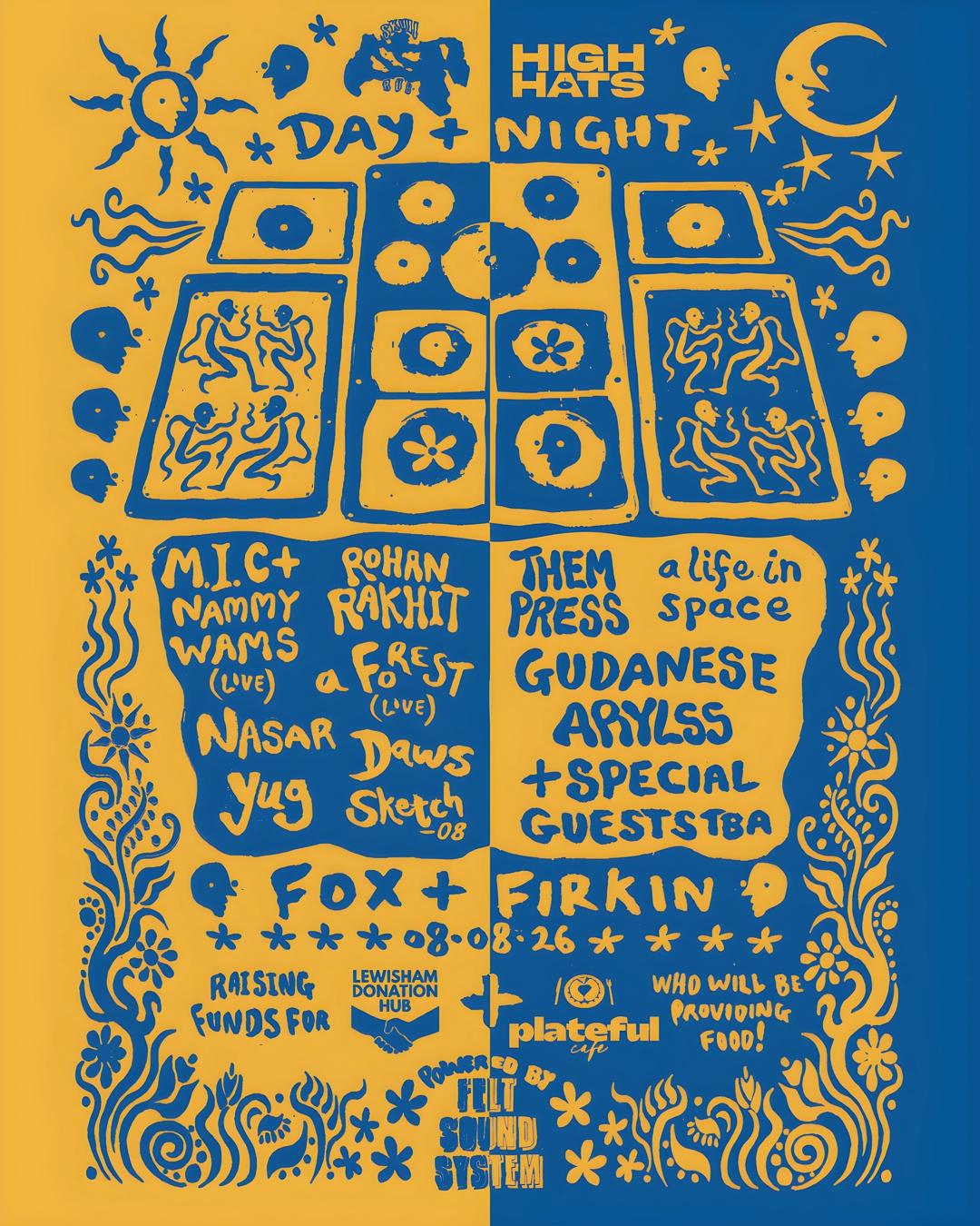 Day & Night Refugee Fundraiser (Skull Rub X High Hats X Felt Sound System)