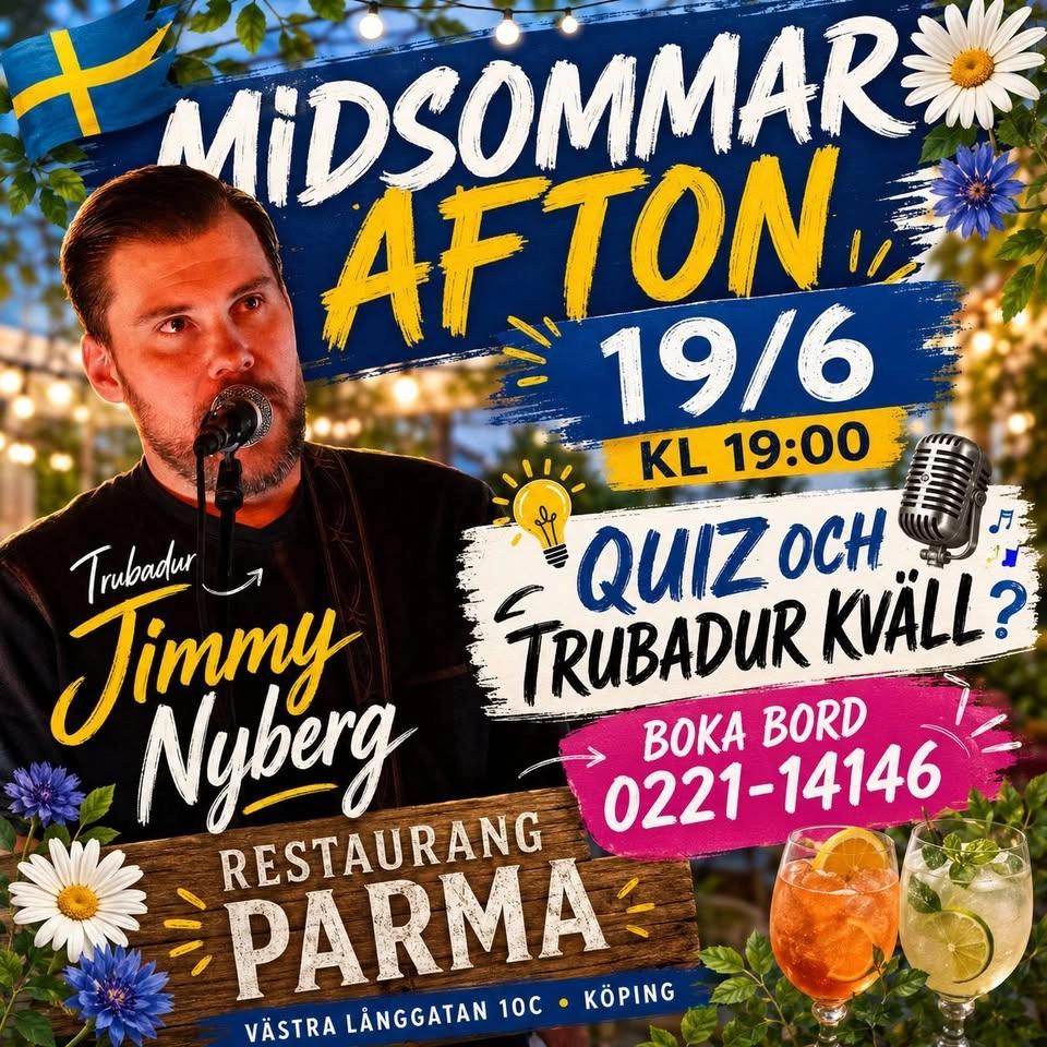Midsommarafton Quiz och trubadur kväll med Jimmy Nyberg