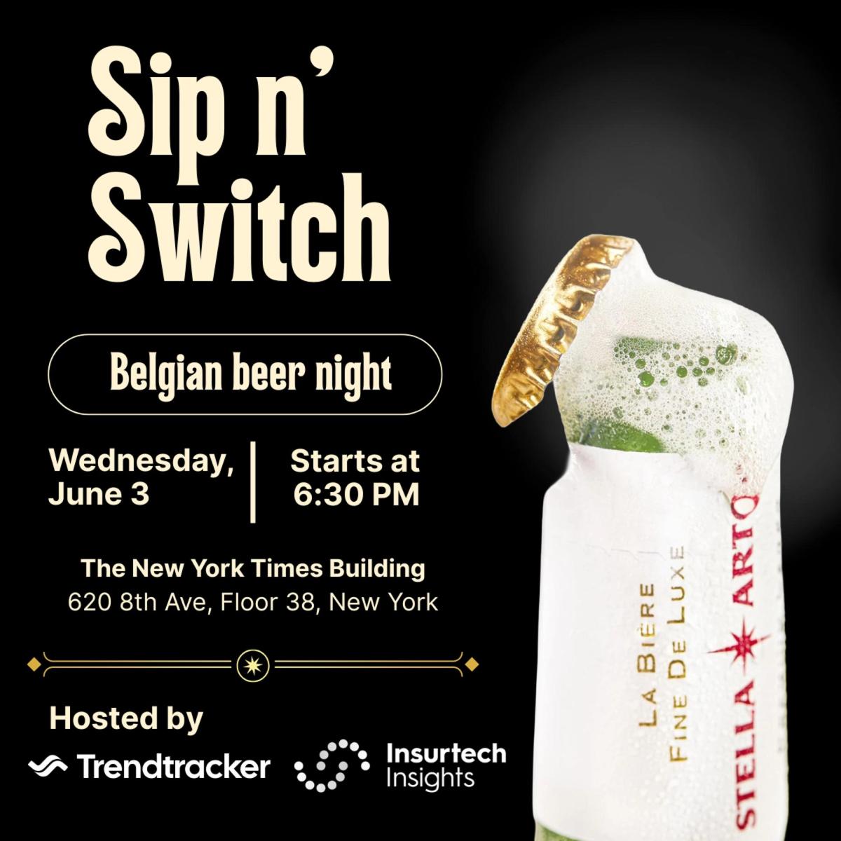 Sip n' Switch: Belgian Beer Night by Trendtracker - Official Insurtech Insights USA Partner Event