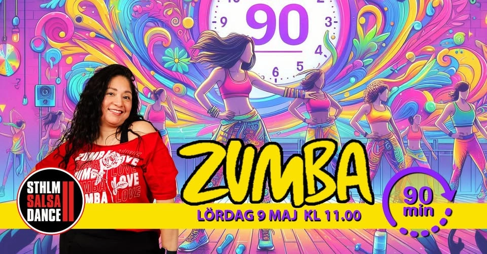 Zumba 90 min med Rocio 9 maj