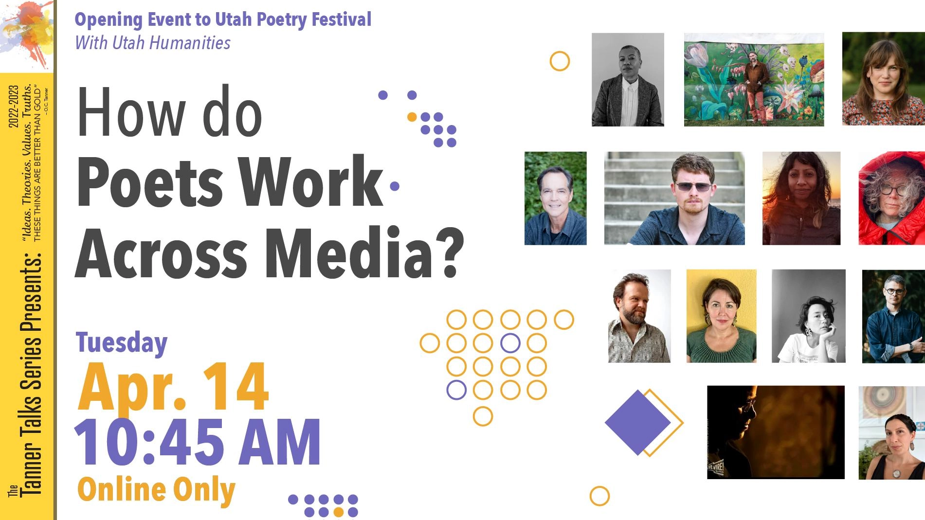 Tanner Talk Series Presents: How Do Poets Work Across Media? A Tanner Talk Discussion on Poets as Artists