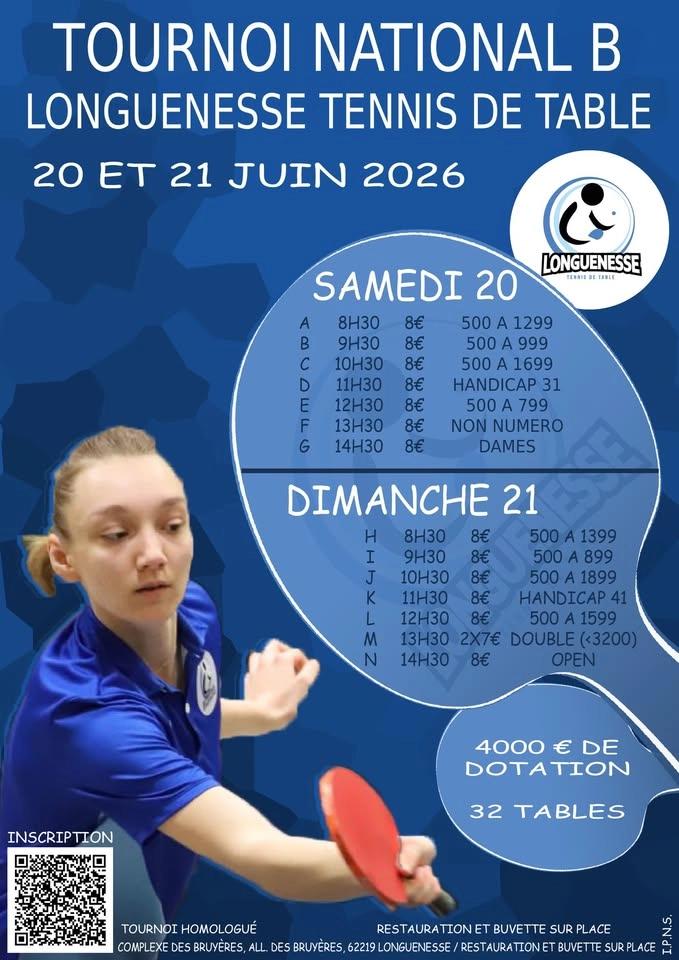 Tournoi National B LONGUENESSE TT
