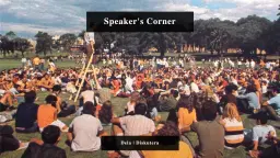 Speaker's Corner på Debatthuset