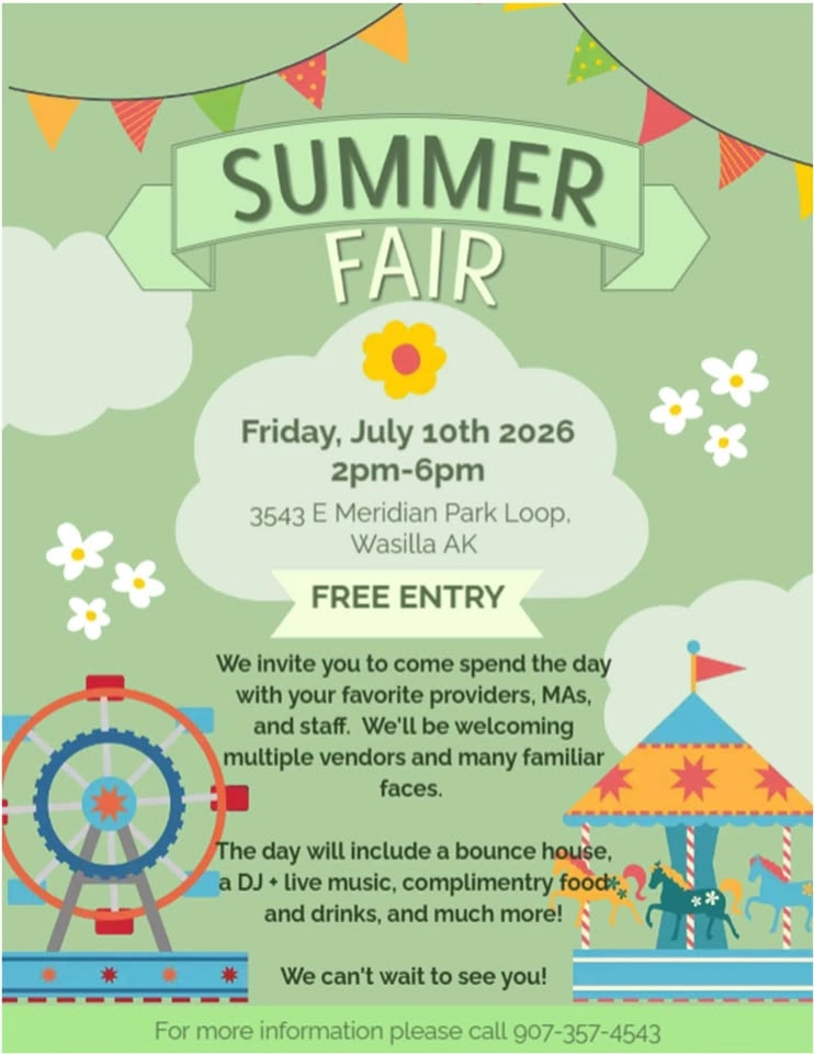 SAVE THE DATE--Ptarmigan Pediatrics Summer Fair 2026