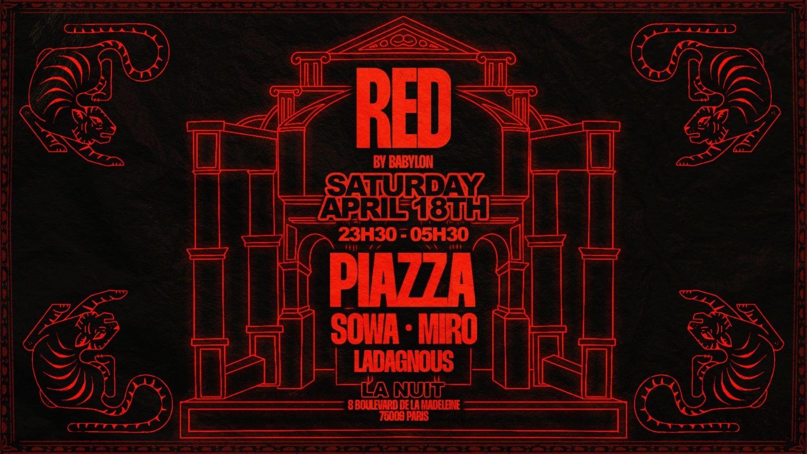 RED PRIVATE ROOM invite PIAZZA
