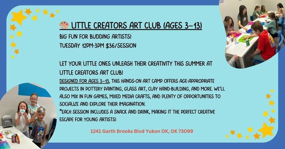 Little Creators Art Club (Ages 3-13): Clay