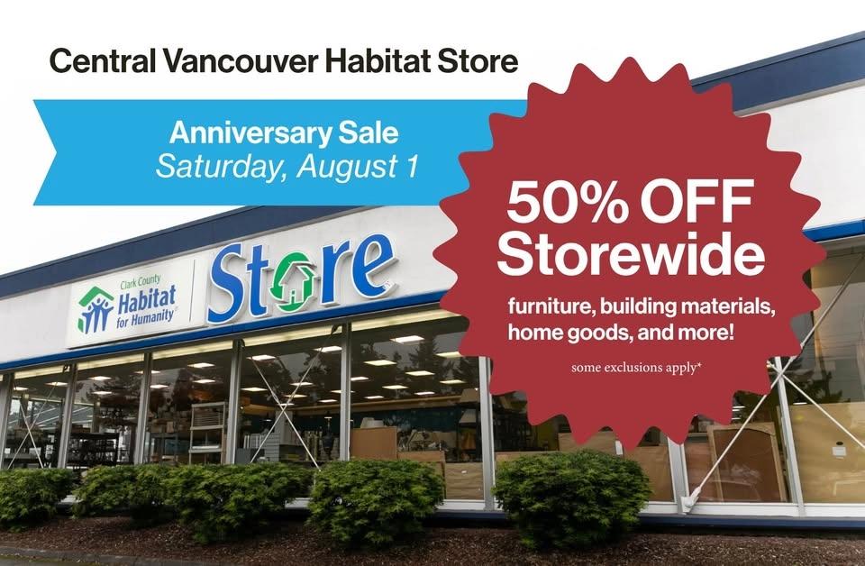 Central Vancouver Habitat Store Anniversary Sale