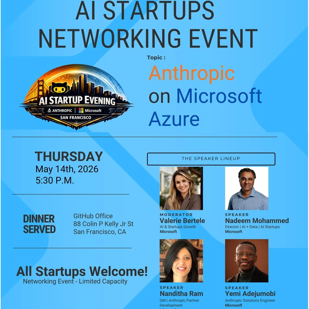 Microsoft Startups Presents: AI Startup Evening - Anthropic on Microsoft Azure
