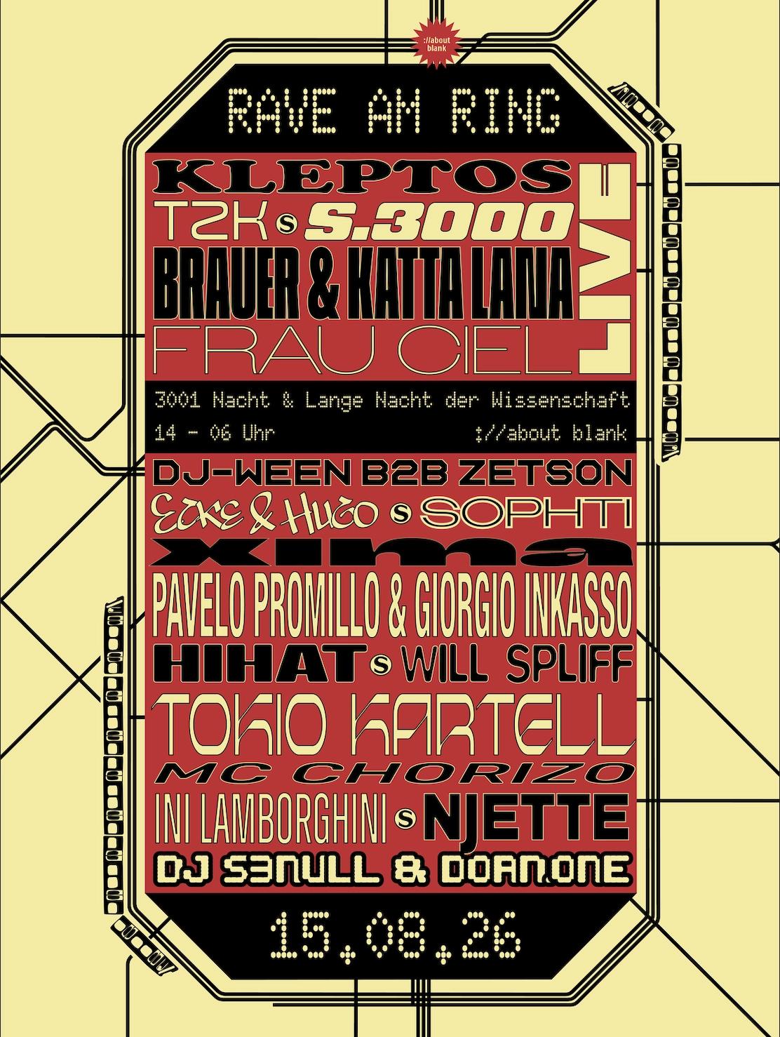 Rave am Ring w/ Kleptos, S.3000, TZK & Frau Ciel