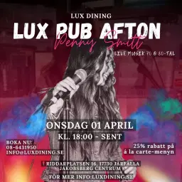 Tillbaka till det bästa av 70- & 80-talet på LUX Pub - Penny Smitt! 🍸🎸🎶