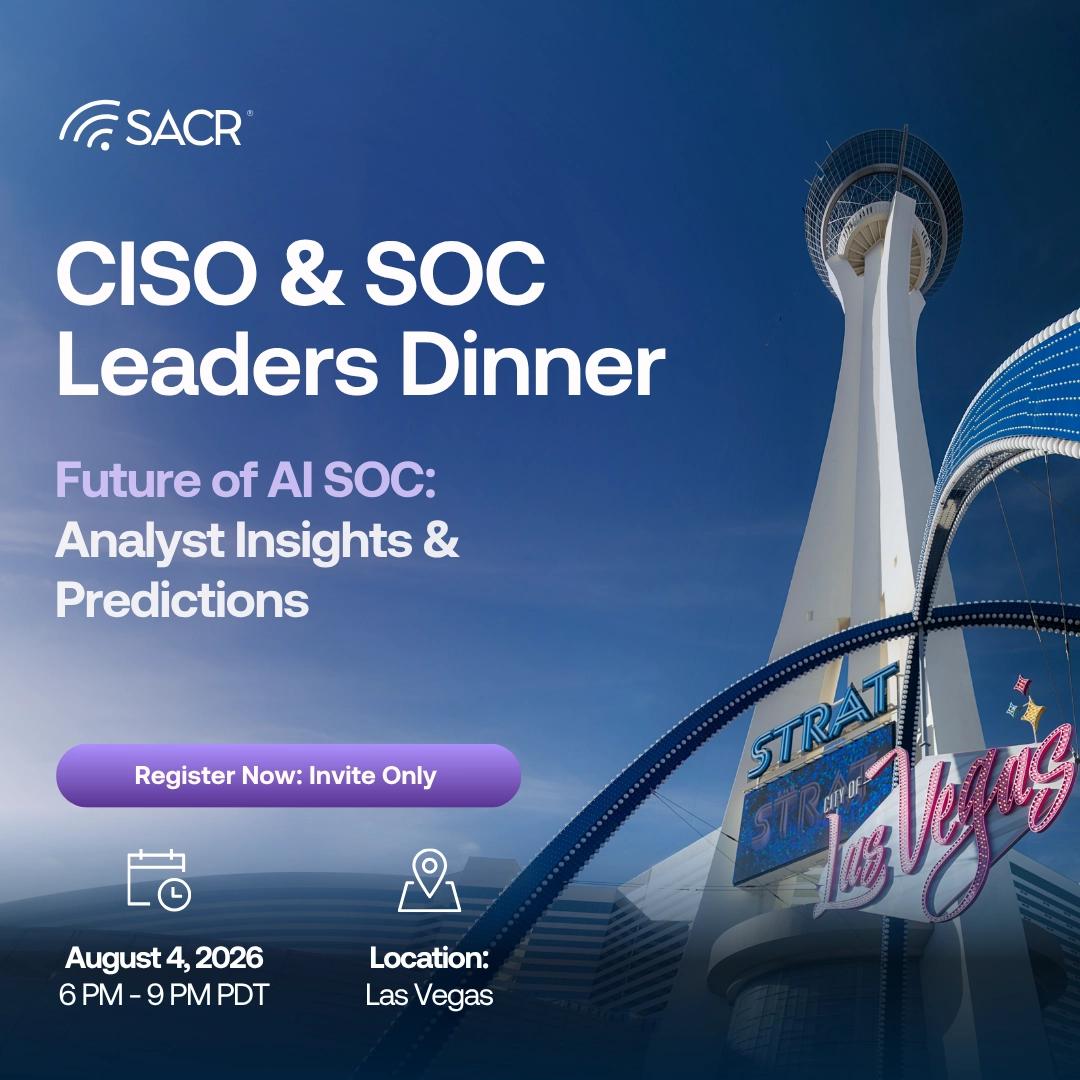 CISO & SOC Leaders Dinner: The Future of AI SOC @ Black Hat